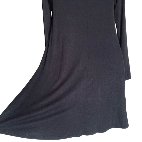 Lulus Black Sway Girl Sway Swing Turtleneck Mini Dress Long Sleeve Jersey Small - Picture 12 of 16